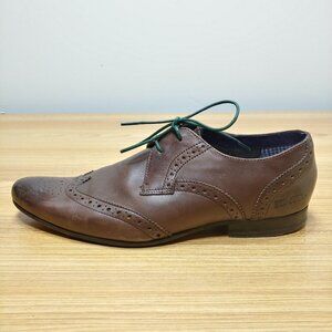 Ted Baker Dress Shoes Mens 8 US‎ Brown Wingtip Cap Toe Brogue Derby Nenoi